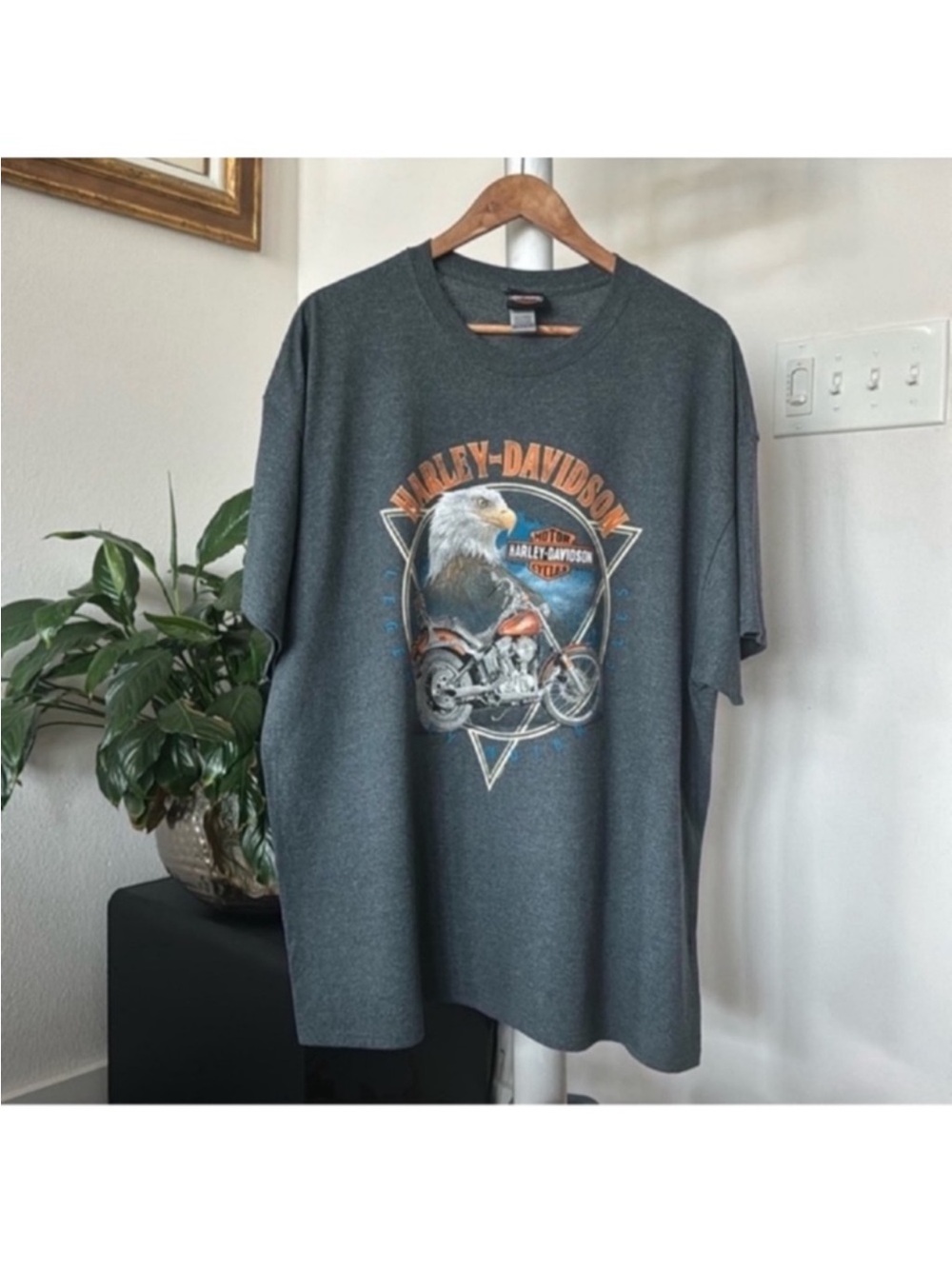 Harley Davidson Men’s T Shirt Sz XXL/2X Gray Eagle